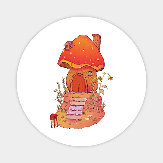 Mushroom House Art Magnet by Hiep Nghia